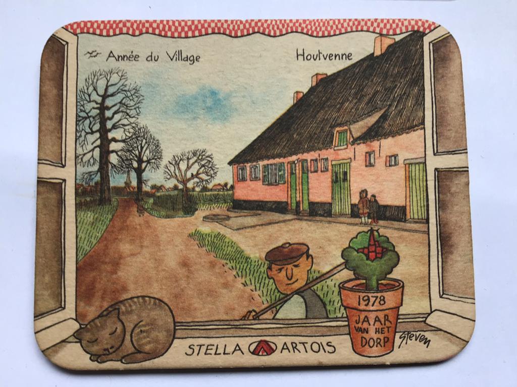 Oud bierviltje Houtvenne 1978, Ophalen, Zo goed als nieuw, Stella Artois