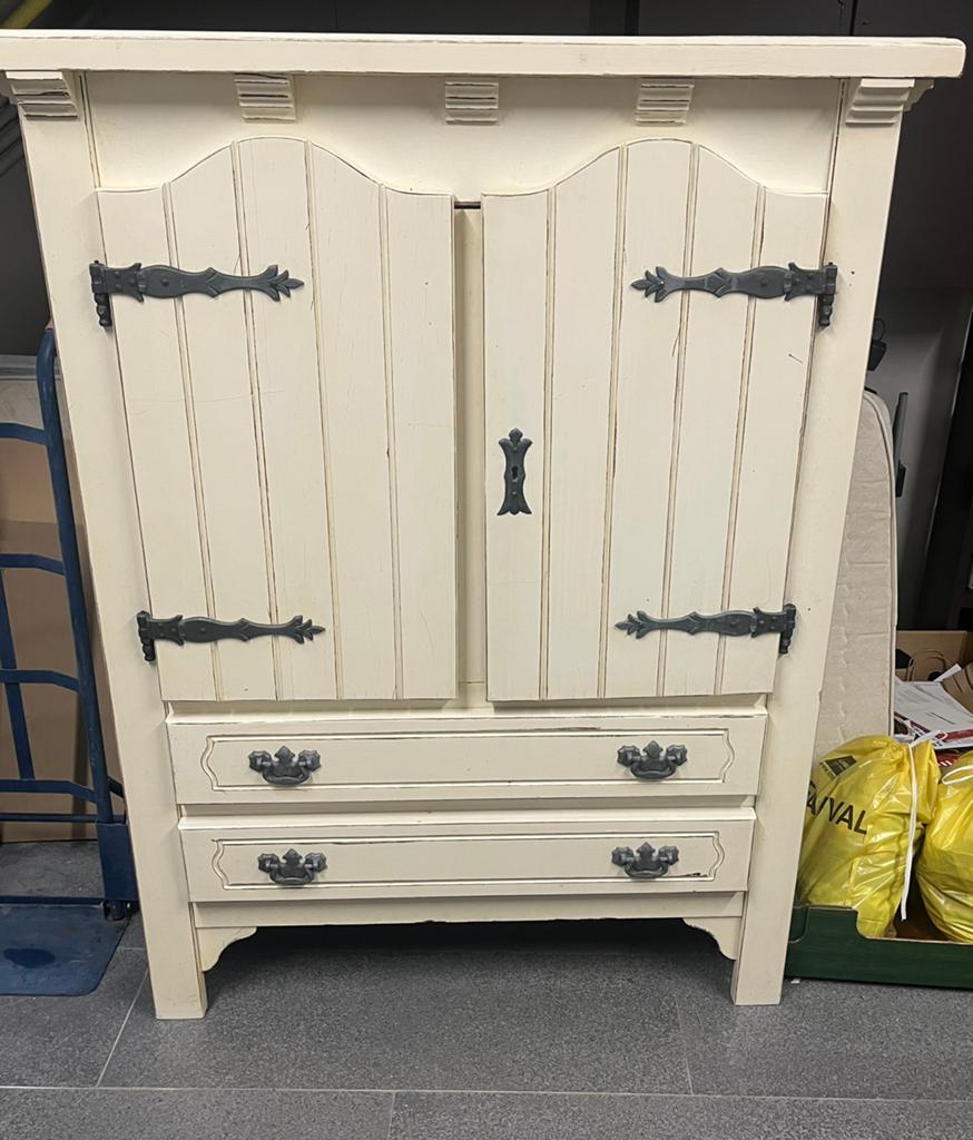 Massieve opbergkast kast vintage cottage stijl, Antiek en Kunst, Ophalen