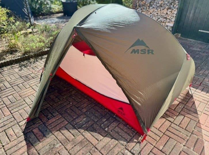 MSR Hubba Hubba Bikepack 2 tent + footprint en extras, Ophalen of Verzenden, Zo goed als nieuw, Tot en met 2