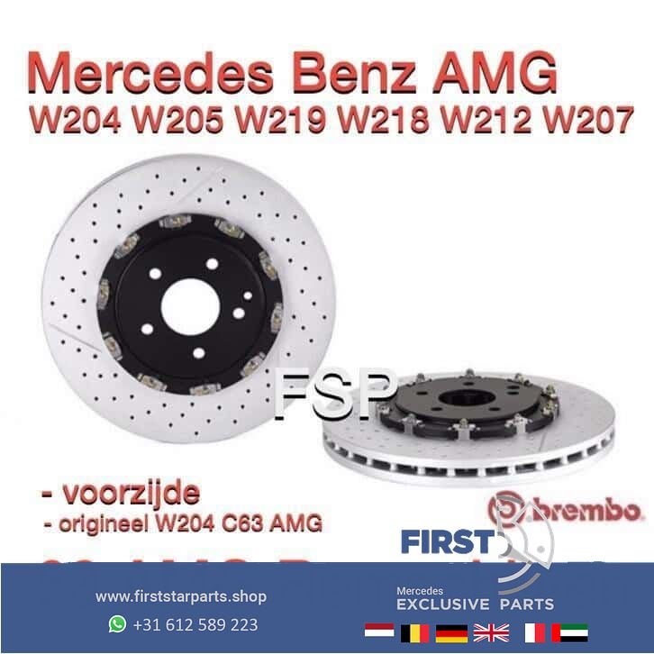 63 AMG Remschijven nieuwstaat Mercedes Brembo W204 W207 W212, Gebruikt, -, -, Ophalen of Verzenden