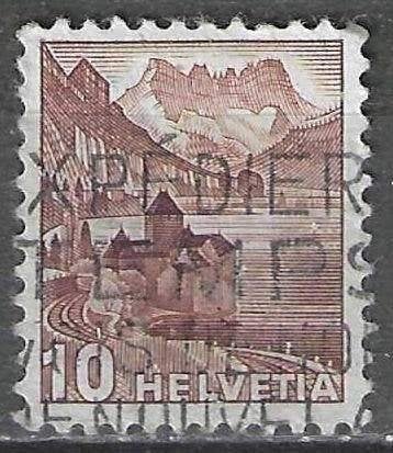 Zwitserland 1943 - Yvert 387 - Kasteel van Chillon (ST), Verzenden, Gestempeld