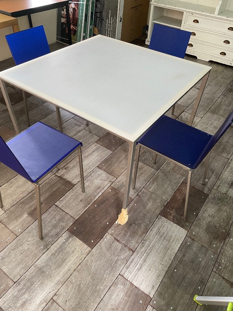 table carrée avec 4 chaises, Maison & Meubles, Quatre personnes, Métal, 50 à 100 cm, Carré