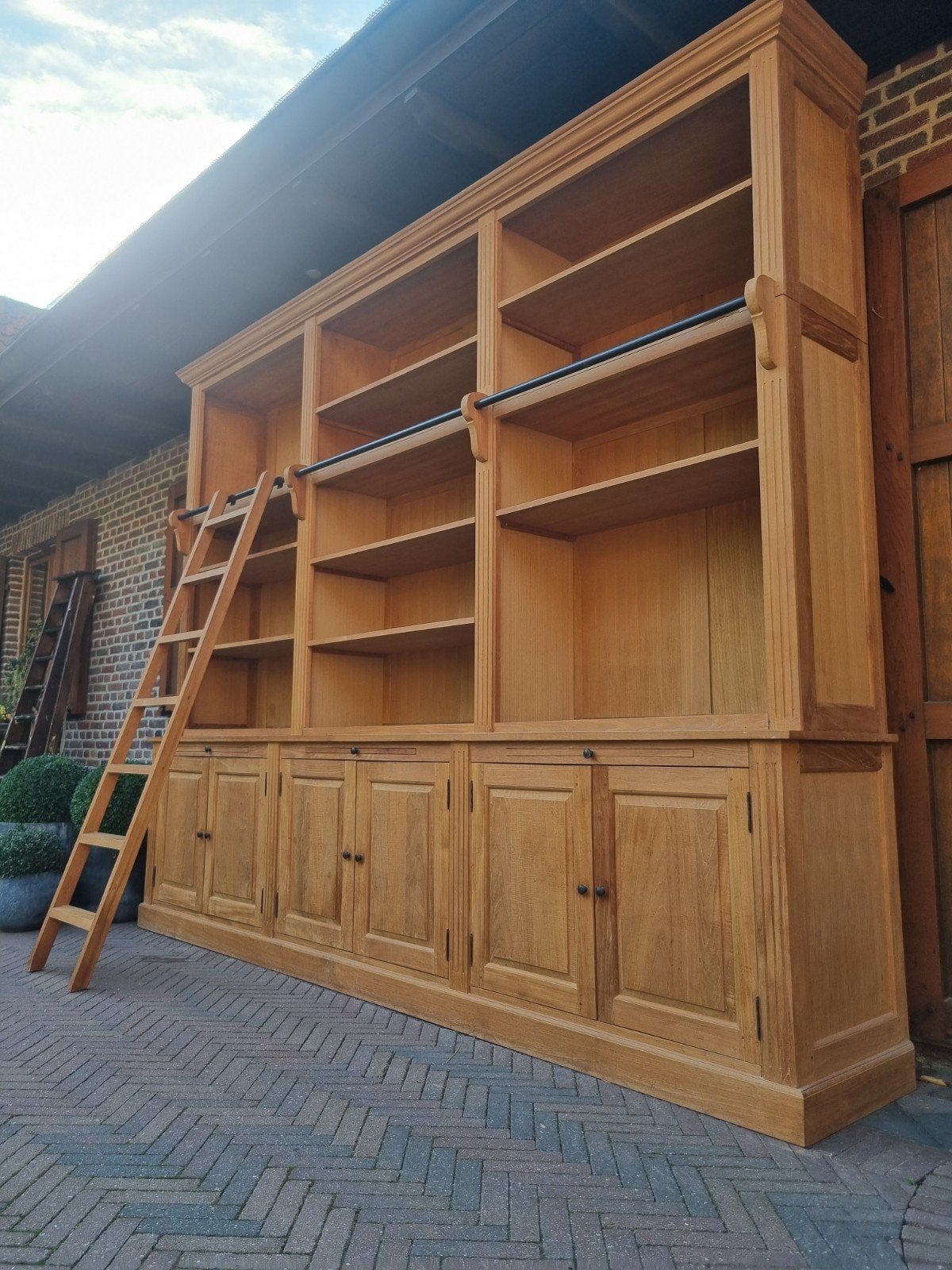 Teak boekenkast/bibliotheekkast art, Huis en Inrichting, 200 cm of meer, ., Teakhout, Ophalen of Verzenden