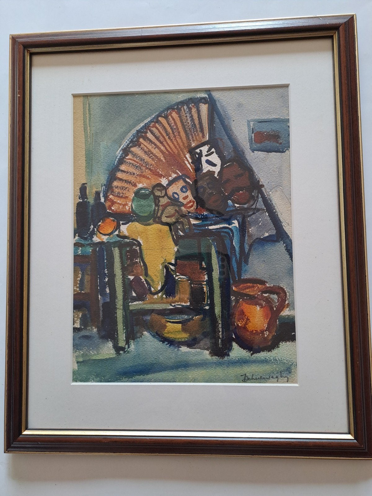 Aquarelle originale de Frans Schuerweghs. 1947., Antiquités & Art, Original, Enlèvement ou Envoi