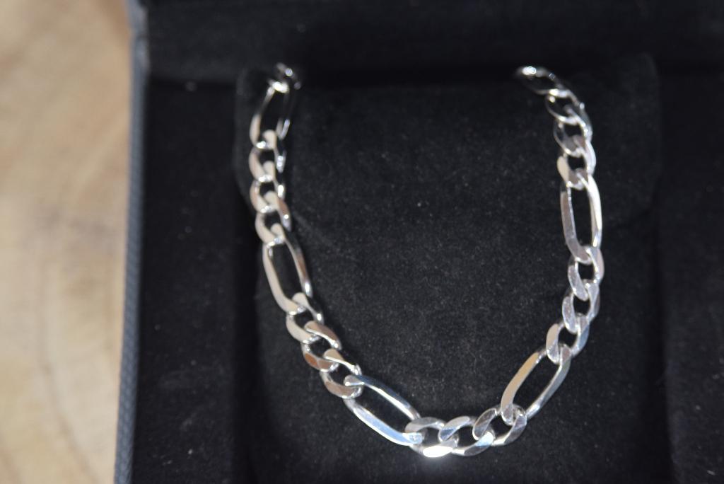 Zilveren ketting Figaro 55cm, Verzenden, Nieuw, Zilver, Zilver