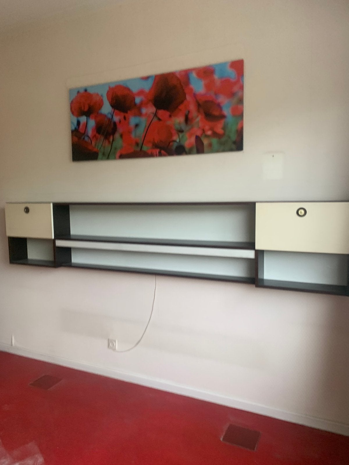 Vintage tweekleurige hoofdeindeplank, Ophalen, Gebruikt