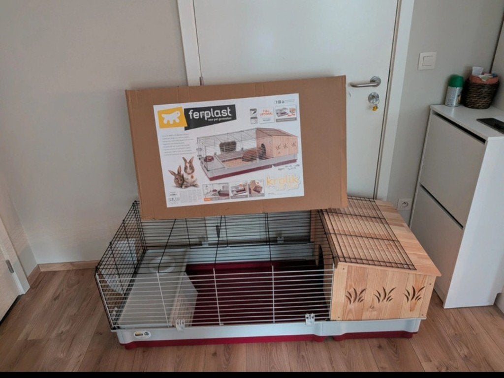 Cage Ferplast Krolik 140 Plus avec extension en bois, Enlèvement, Comme neuf