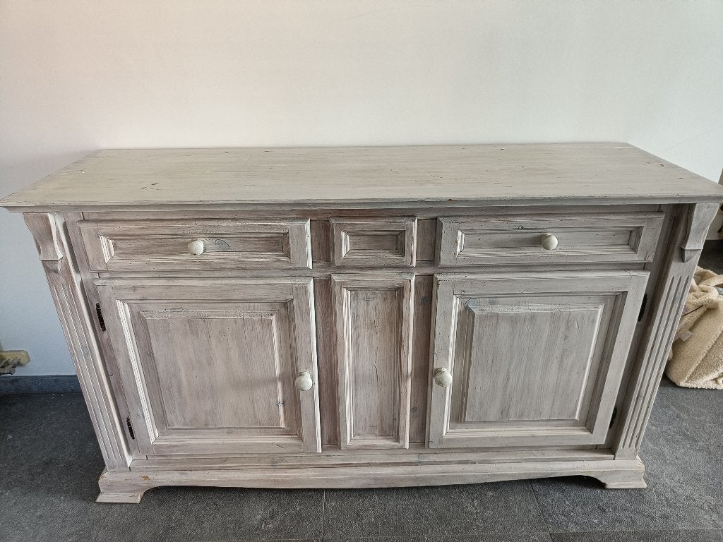 Commode kast - wit (hout), Huis en Inrichting, Ophalen, Gebruikt, Met deur(en), 150 tot 200 cm