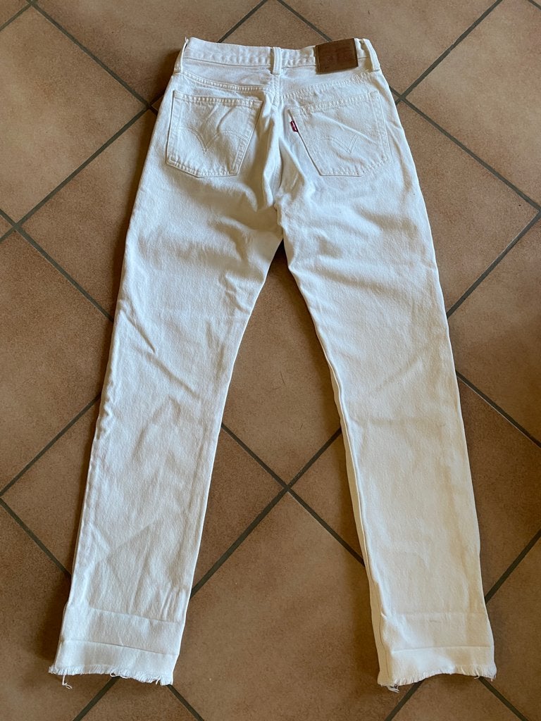 Levi’s 501 jeans W24 L30 blanc Levis Premium Water TB ét, W27 (confection 34) ou plus petit, Porté, Blanc, Levi's