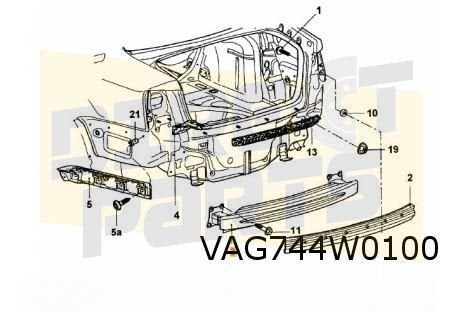 Volkswagen Jetta III (9/05-1/11) Achterbumperversterking (dw, Auto-onderdelen, -, -, Nieuw, Achter