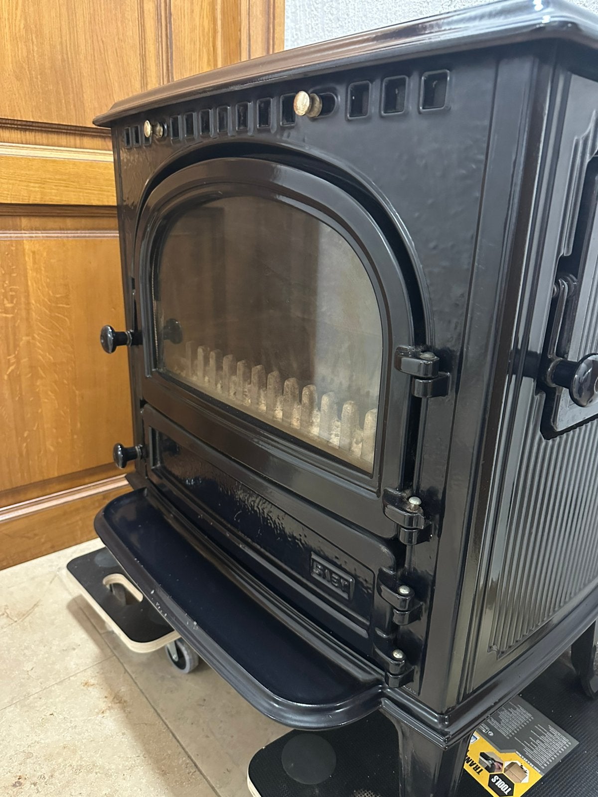 Saey 92 Houtkachel 14kw in Emaille blauwe lak kleur, Huis en Inrichting, Kachels, Ophalen, Zo goed als nieuw, Houtkachel