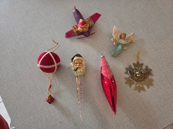 6 décorations de Noël vintage., Enlèvement ou Envoi, Utilisé