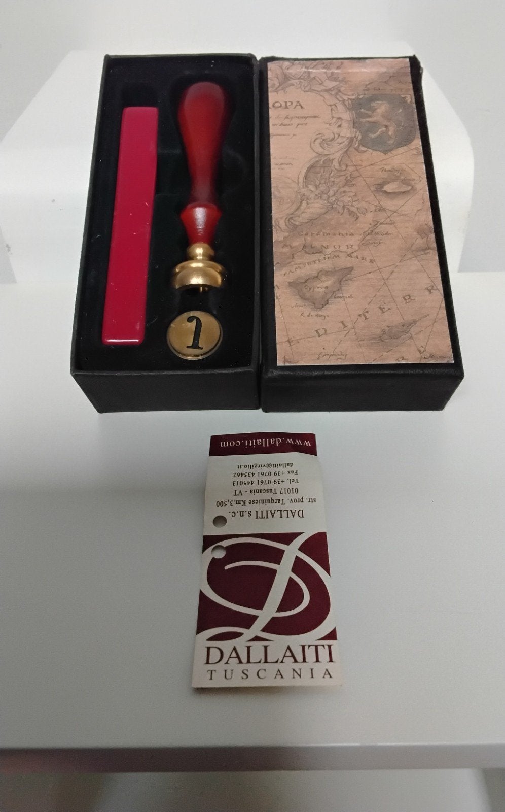 Dallaiti Toscana BX45 – Luxe Italiaanse lakzegelset, Ophalen of Verzenden, Zo goed als nieuw, Houten stempel