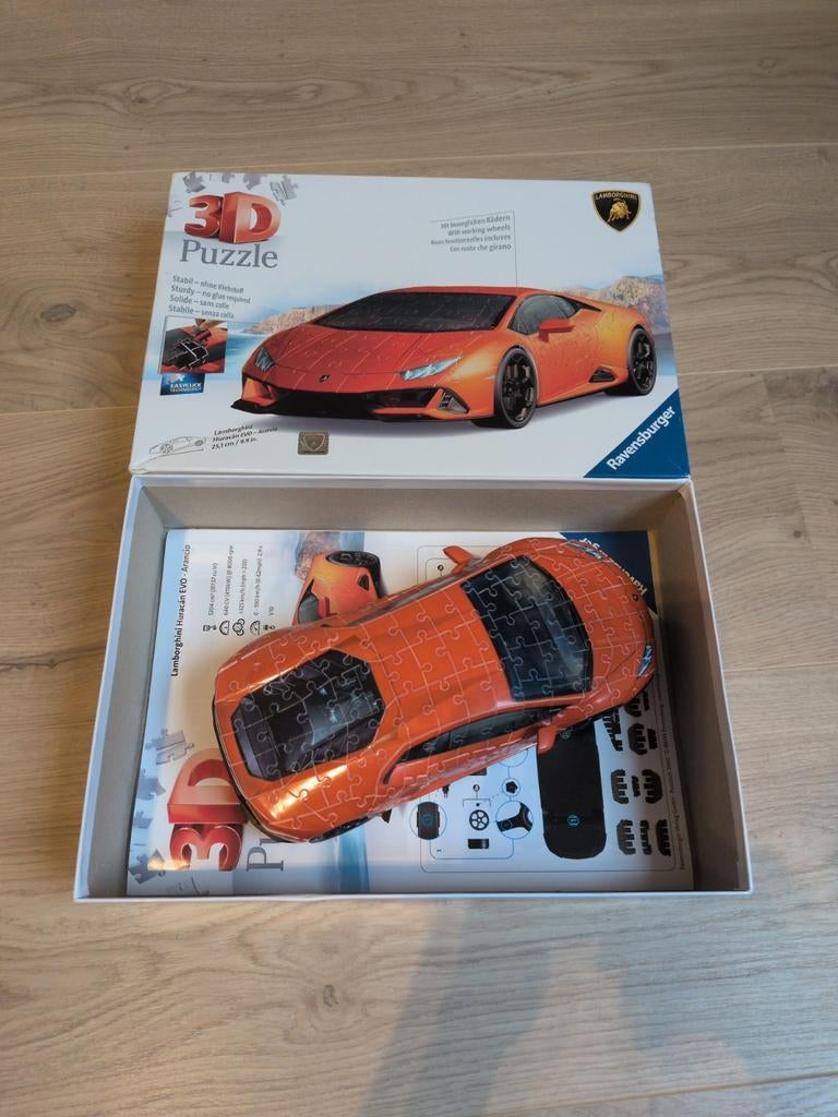 3D Puzzel Lamborghini Huracán - Compleet, Hobby en Vrije tijd, Denksport en Puzzels, Ophalen of Verzenden, Minder dan 500 stukjes