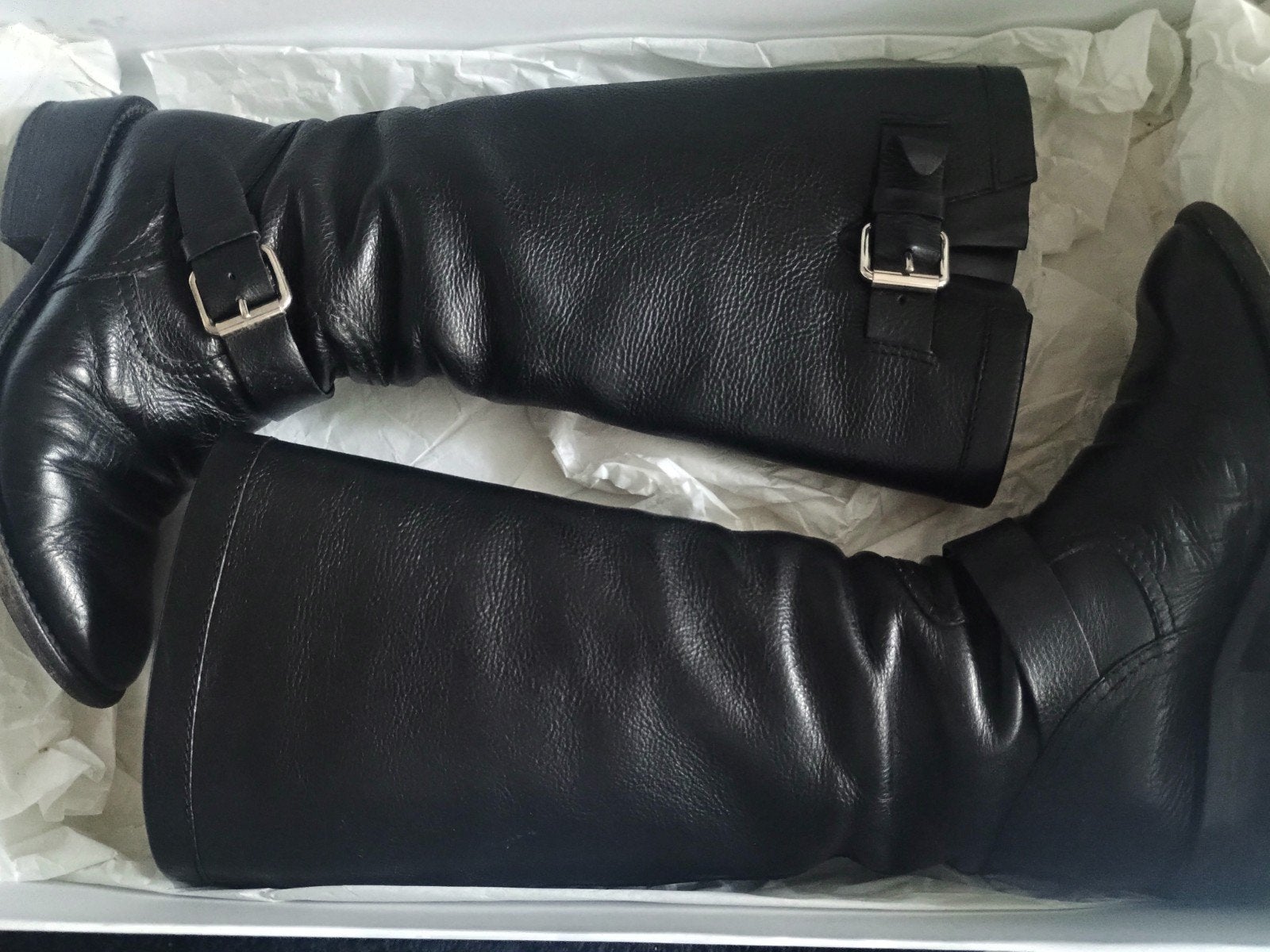 Bottes DOLCE & GABBANA 36 en cuir noires, Enlèvement ou Envoi, Comme neuf, Dolce&Gabanna, Bottes hautes