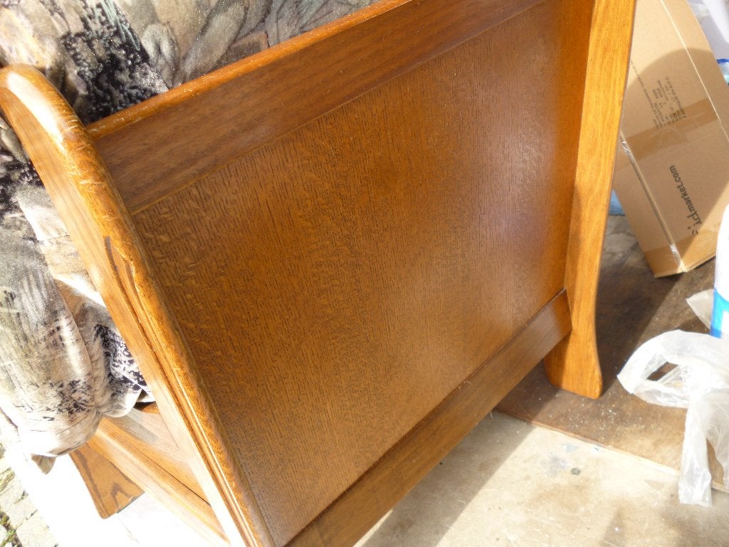 à donner : 2 fauteuils chêne et tissus lisse, Ophalen, Gebruikt, Hout