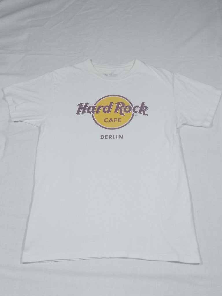 Vintage Hard Rock Cafe Berlin T-shirt – Maat M – 100% Katoen, Maat 48/50 (M), Wit, Gedragen, Ophalen of Verzenden