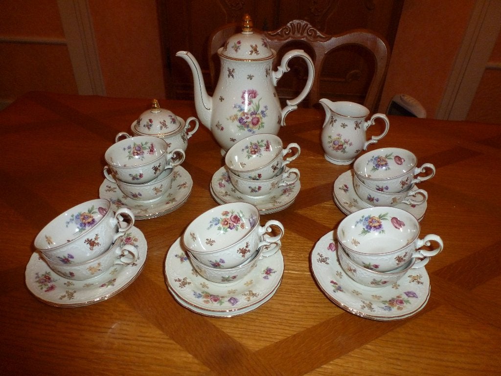 service à café en porcelaine (12 pers.), Collections, Enlèvement, Comme neuf, Porcelaine