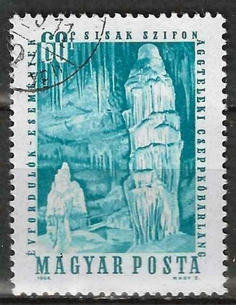 Hongrie 1964 - Yvert 1644 - Grottes d'Aggtelek (ST), Timbres & Monnaies, Timbres | Europe | Hongrie, Envoi, Affranchi