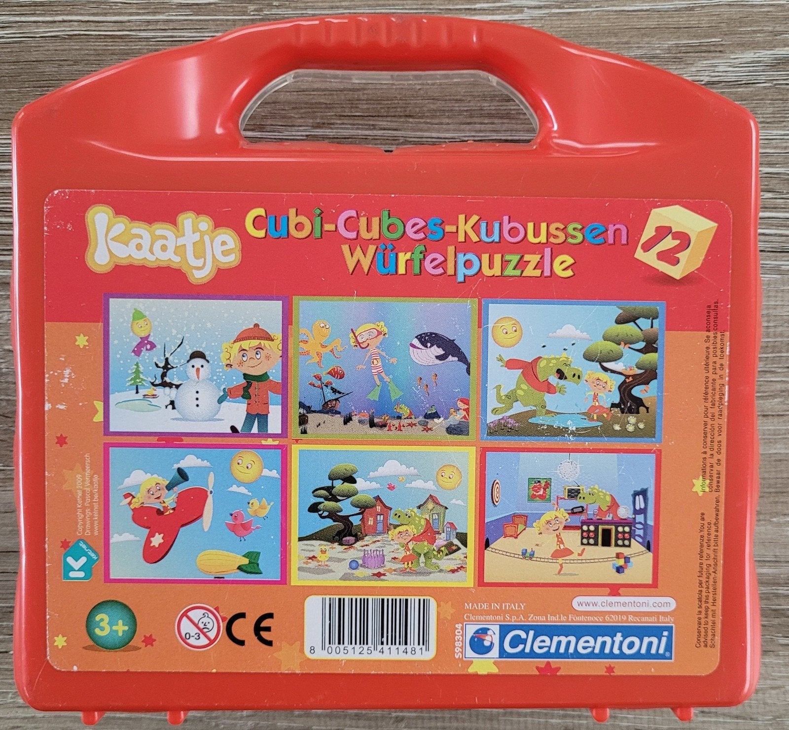 Kaatje: kubuspuzzel in koffertje, Ophalen of Verzenden, 10 tot 50 stukjes, Zo goed als nieuw, 2 tot 4 jaar