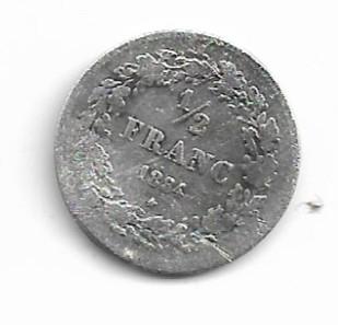 Belgique : 1/2 franc 1834 (loué) = morin 29, Monnaie en vrac, Argent, Argent, Envoi