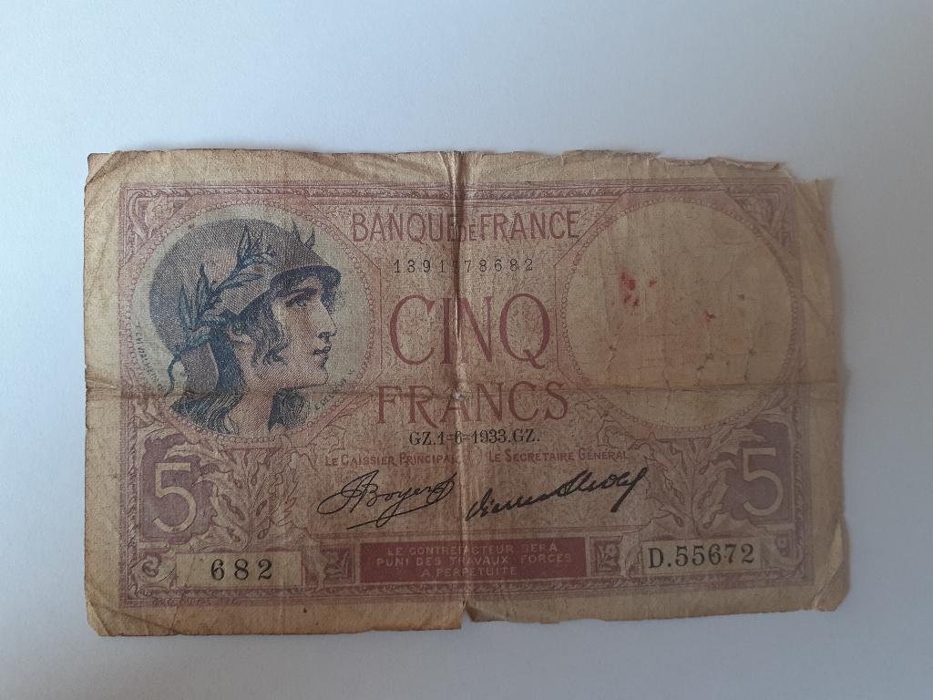 5 francs "cérés", Collections, Enlèvement ou Envoi, Utilisé