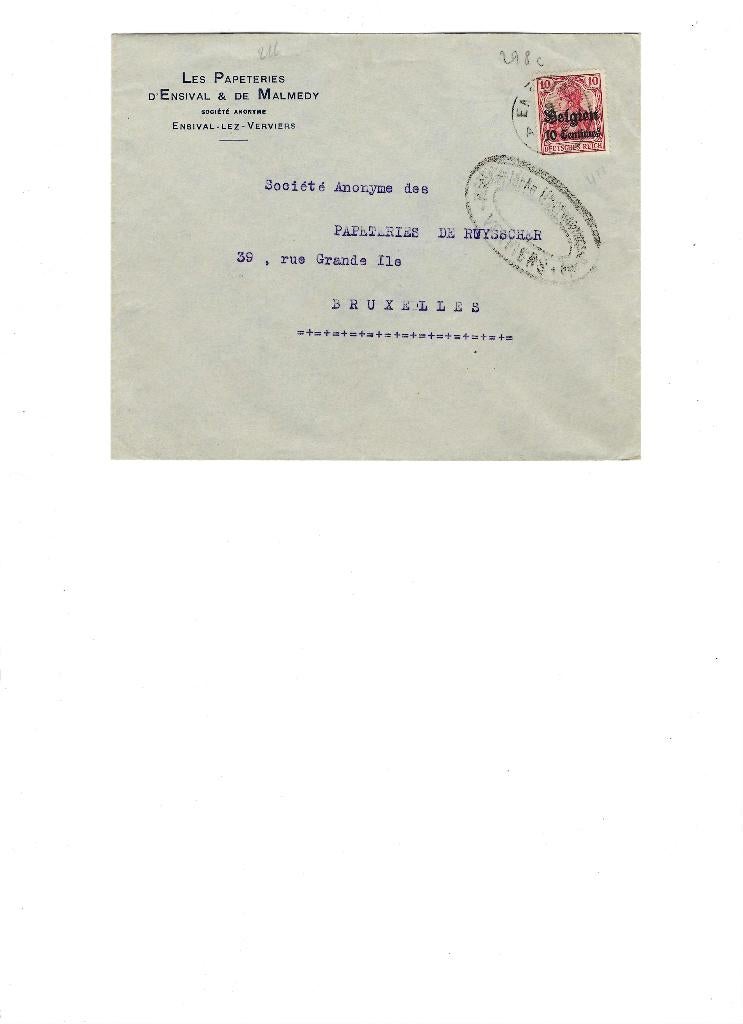 Brief met bezettingszegel, Enlèvement ou Envoi