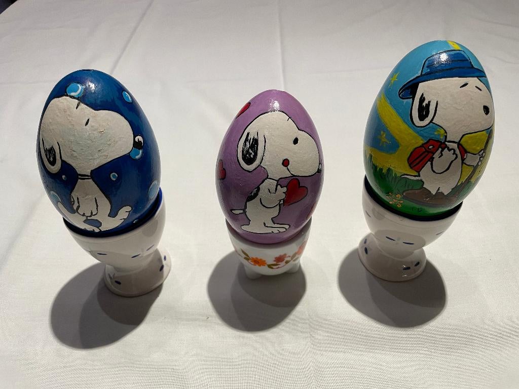 Ganzeneieren Snoopy handgeschilderd, Verzamelen, Stripfiguren, Ophalen, Snoopy, Zo goed als nieuw, Beeldje of Figuurtje