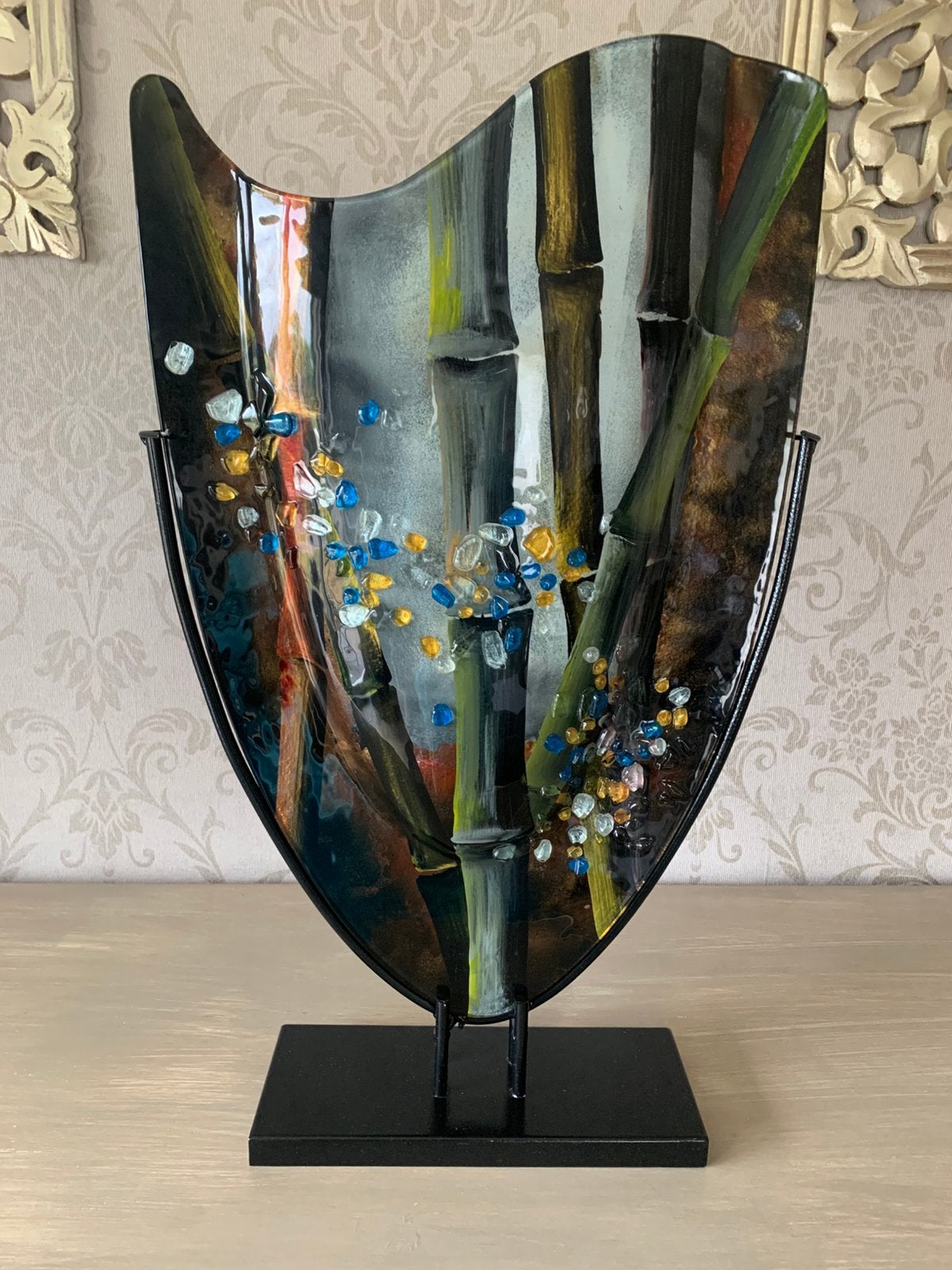 Decoratieve vaas, Antiek en Kunst, Ophalen, Vaas, Glas