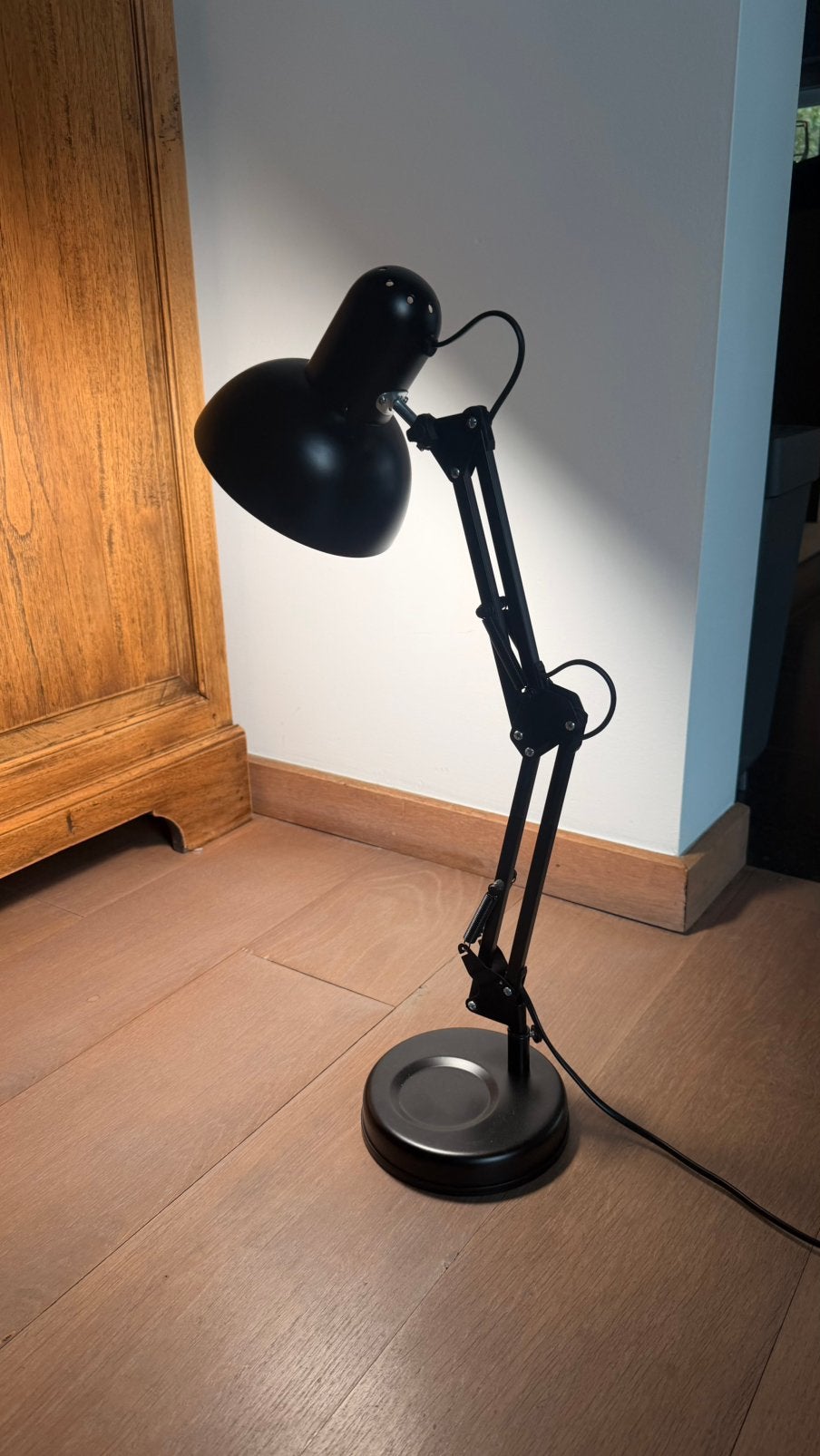 Tafel-/bureaulamp, Ophalen, Zo goed als nieuw, Zwart, Metaal