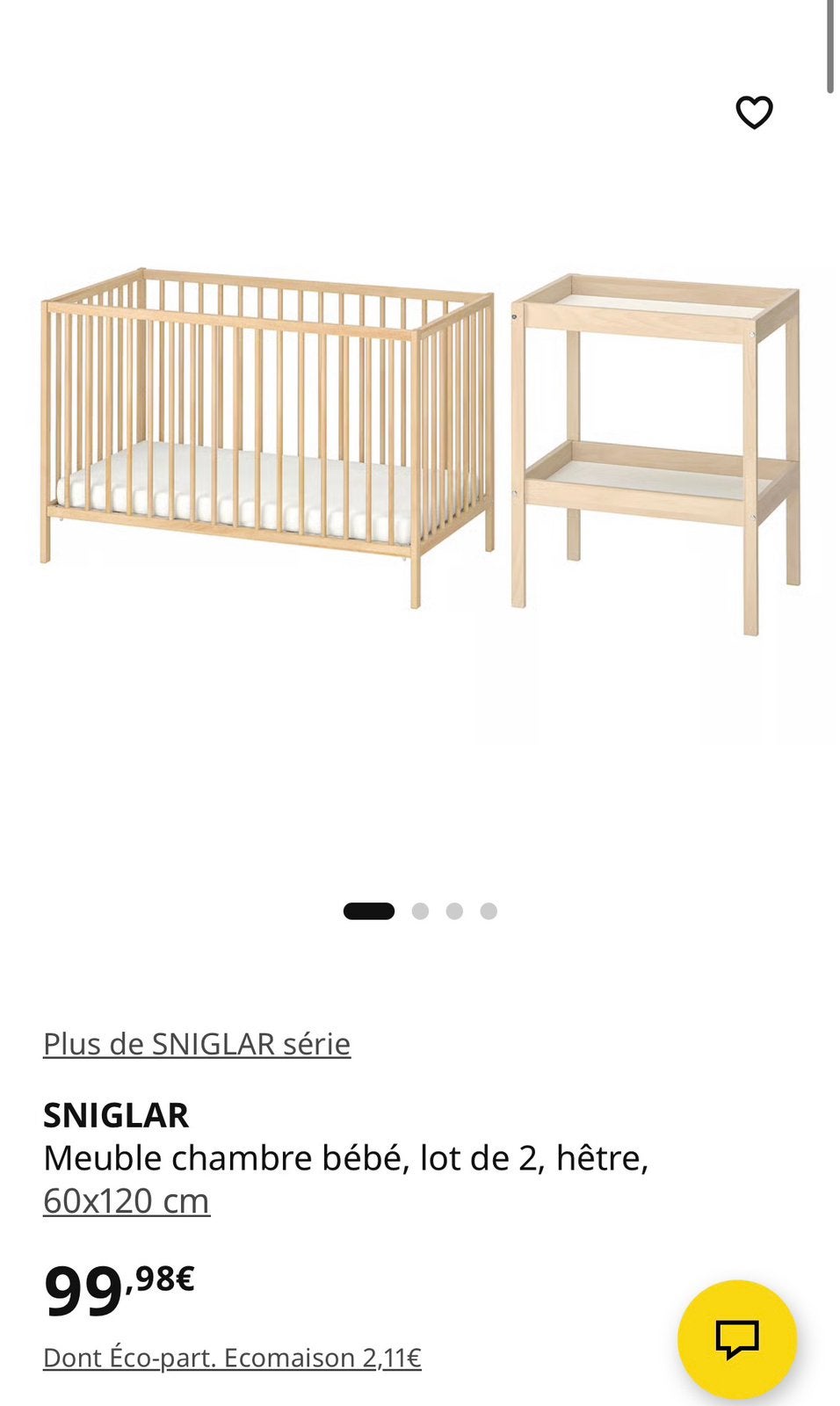 Lit bebe + table de change, Enfants & Bébés, Chambre d'enfant | Lits, Comme neuf, Matelas, Enlèvement