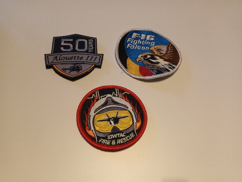 Patches Belgische luchtmacht, Ophalen of Verzenden, Luchtmacht, Embleem of Badge