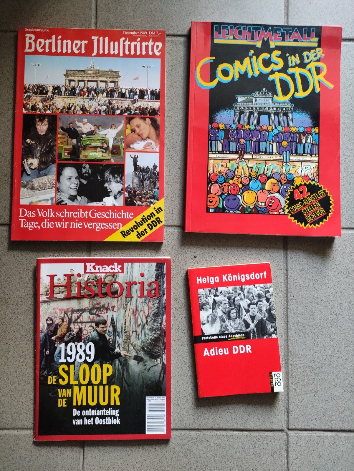lot van 4 stuks :  Einde DDR Duitsland, Ophalen of Verzenden