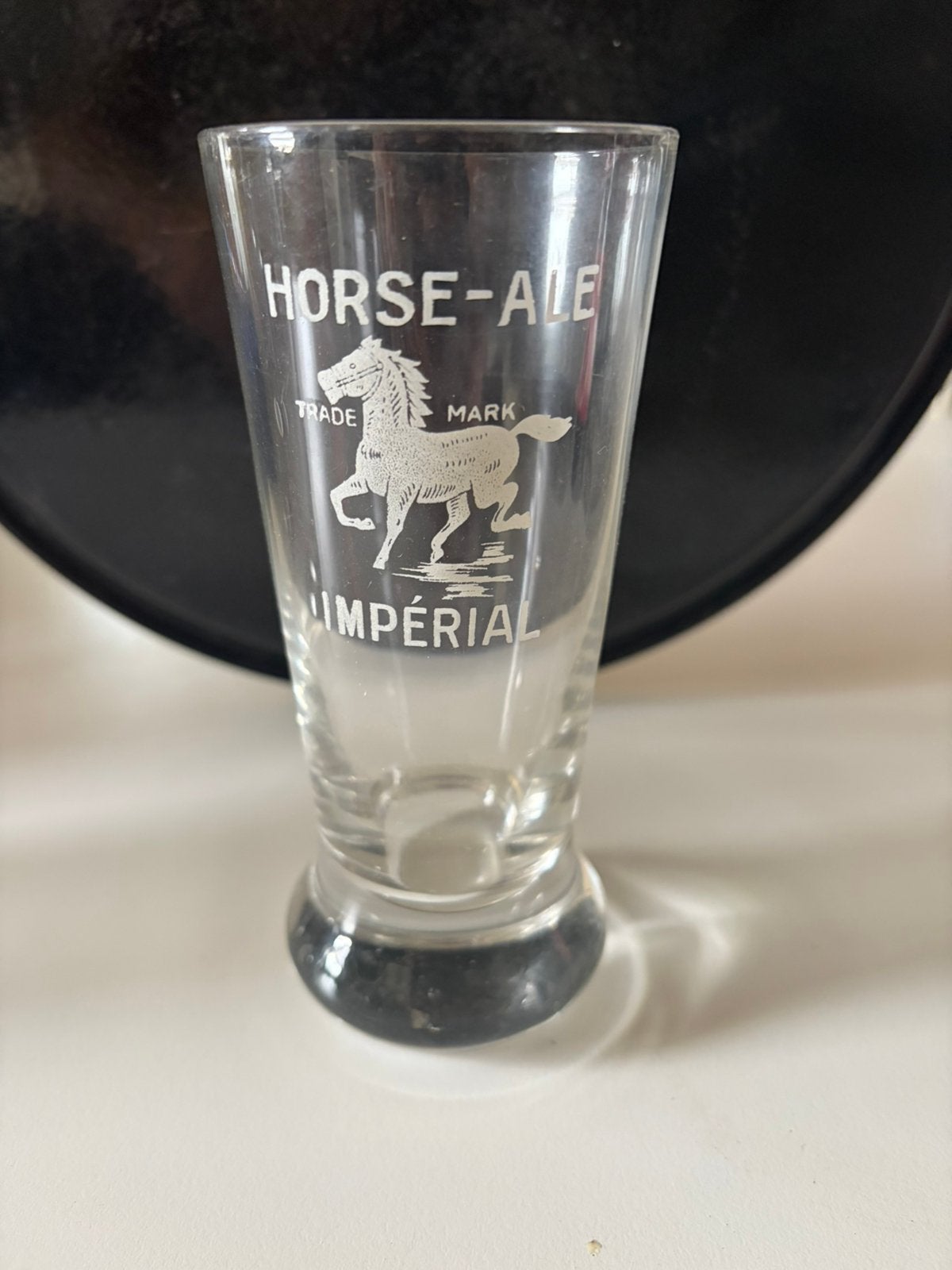 Oud glas horse-ale imperial, Verzamelen, Ophalen, Gebruikt, Glas of Glazen, Overige merken