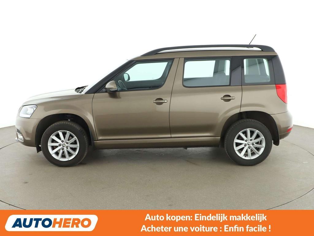 Skoda Yeti 1.4 TSI Active (bj 2015, automaat), Auto's, Stof, Gebruikt, Zwart, Bruin