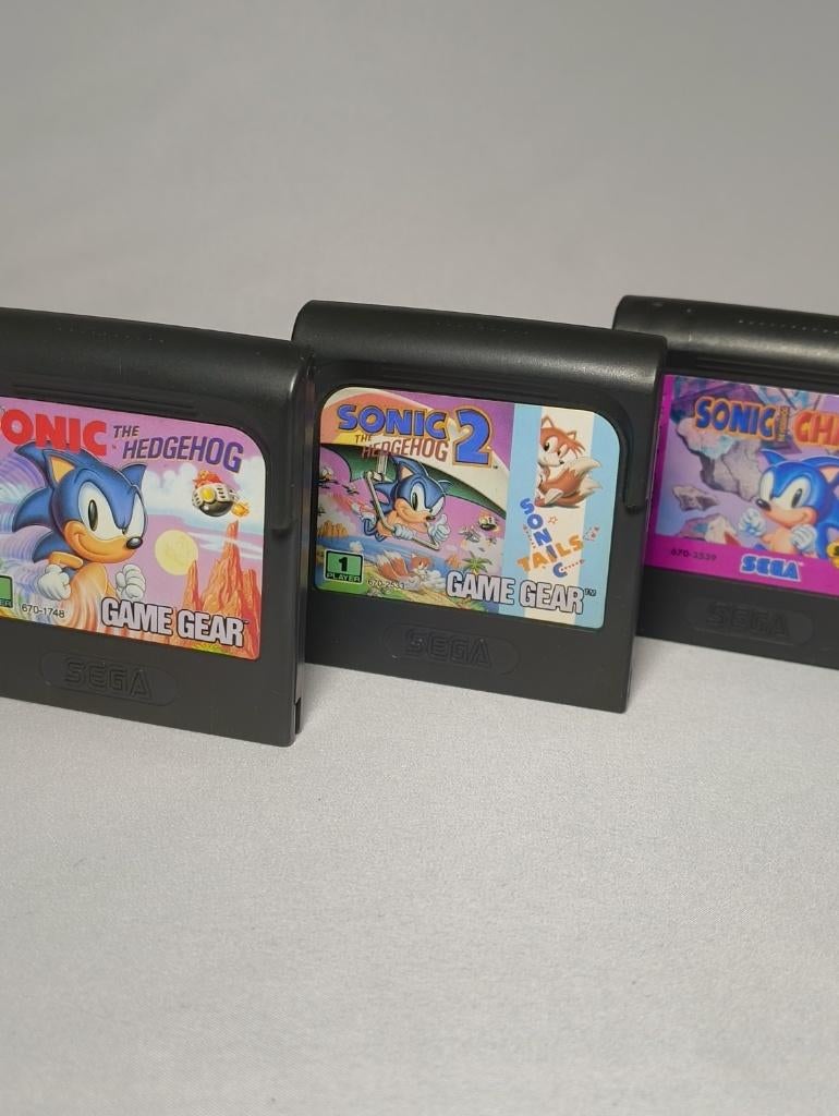 Sega Game Gear Sonic Bundel - Sonic 1,2 + Chaos | Origineel, Ophalen of Verzenden, Gebruikt, Game Gear