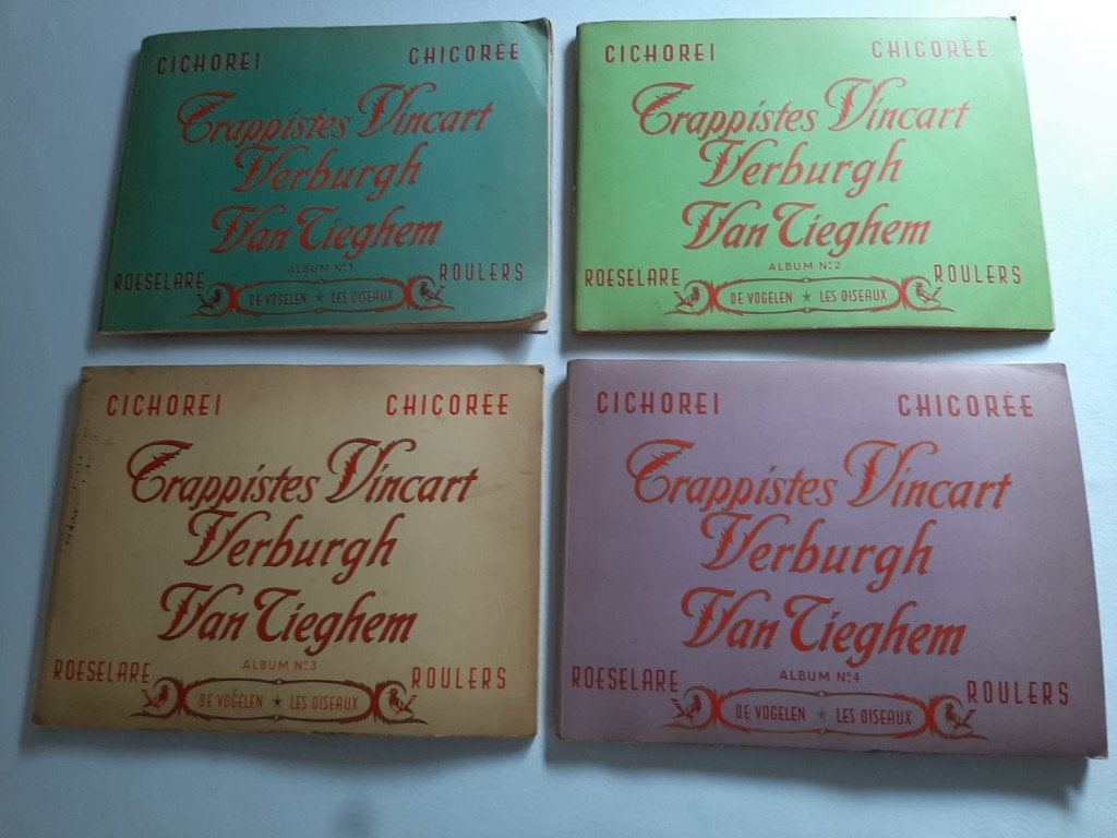 De Vogelen, albums chromés 1-2-3-4- Chicorée Trappistes, Enlèvement, Comme neuf, Diverse auteurs, Album d'images
