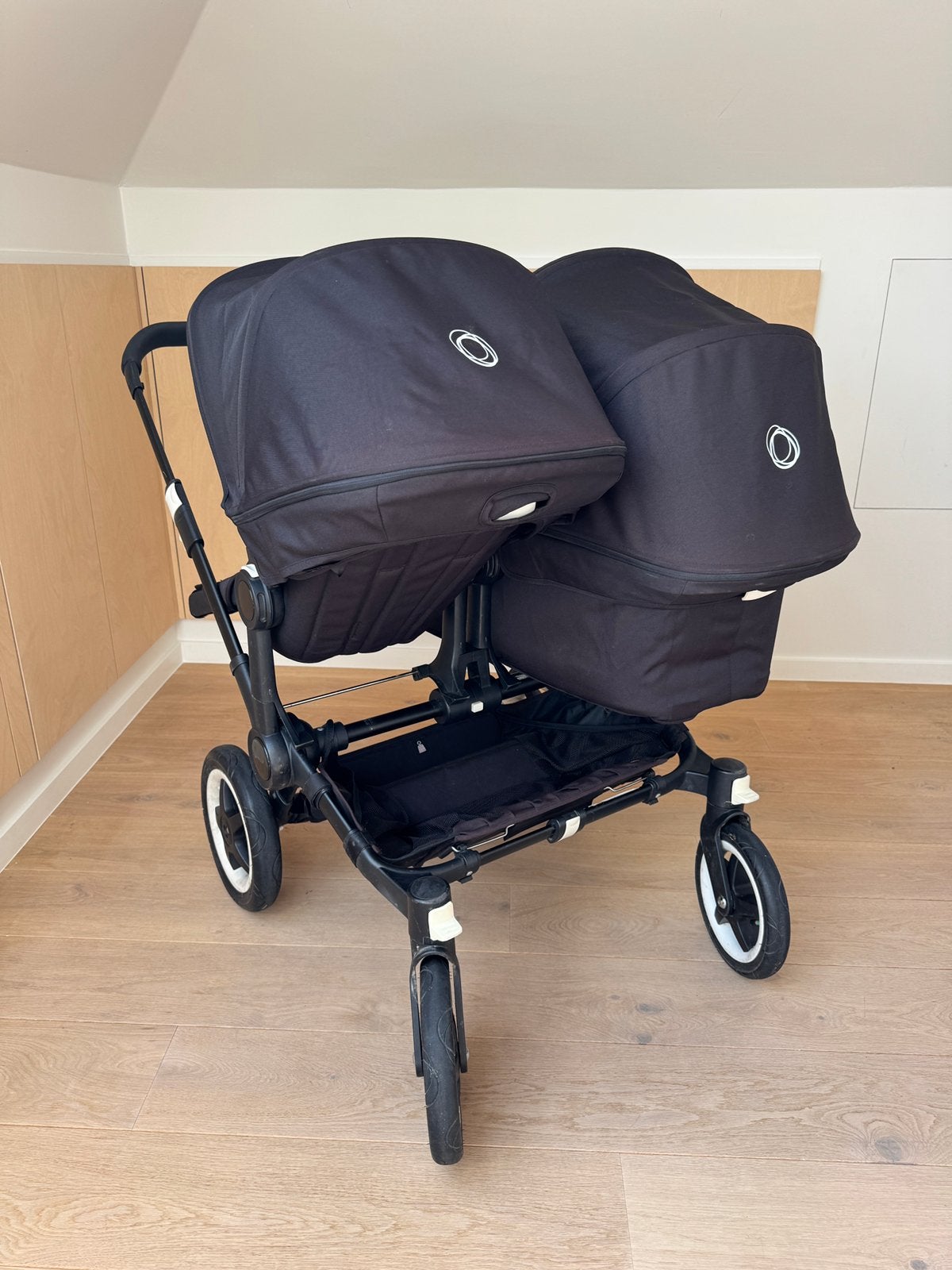 Bugaboo Donkey Twin Zwart - complete set, Enfants & Bébés, Voiture duo, Bugaboo, Enlèvement, Utilisé