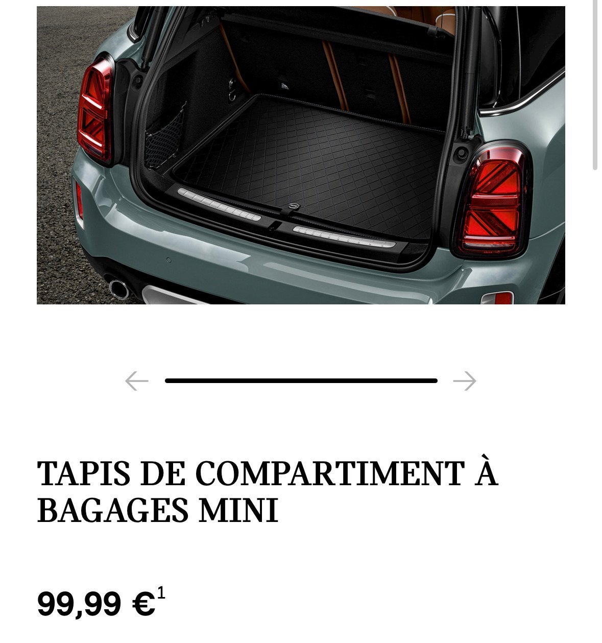 Tapis de coffre mini countryman, Enlèvement, Utilisé