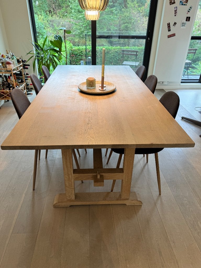 Massief eikenhouten eettafel, Huis en Inrichting, Ophalen, Gebruikt, 100 tot 150 cm, Eikenhout