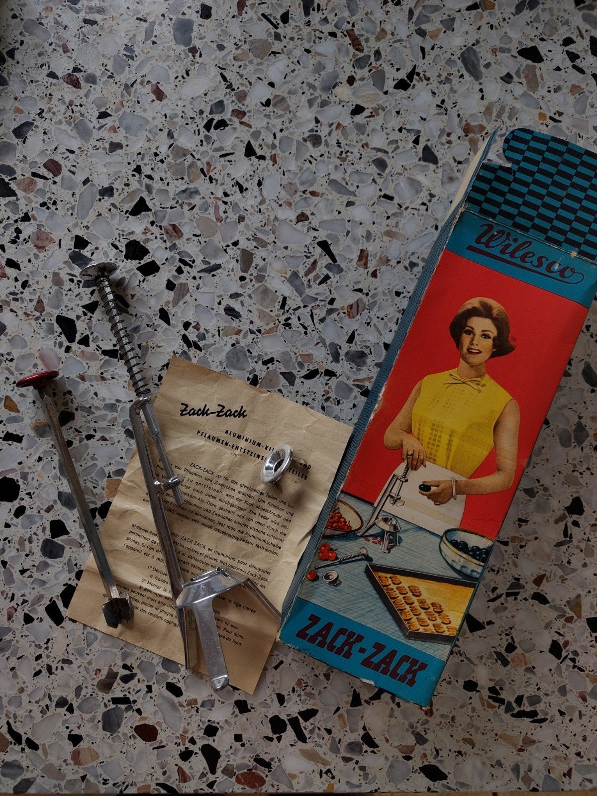 Vintage Wilesco Zack-Zack ontpitter met originele doos, Verzamelen, Boekenleggers, Ophalen