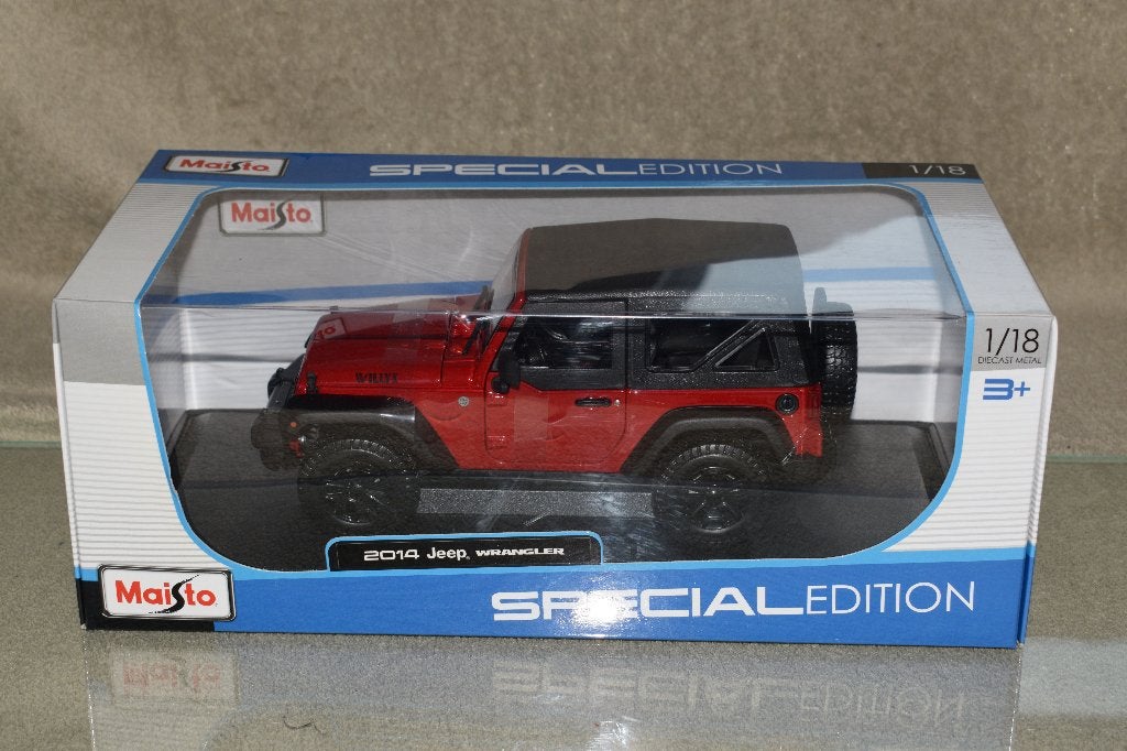 miniatuur auto 1:18 nieuw maisto 2014 jeep rood, Hobby en Vrije tijd, Ophalen of Verzenden, Nieuw, Maisto