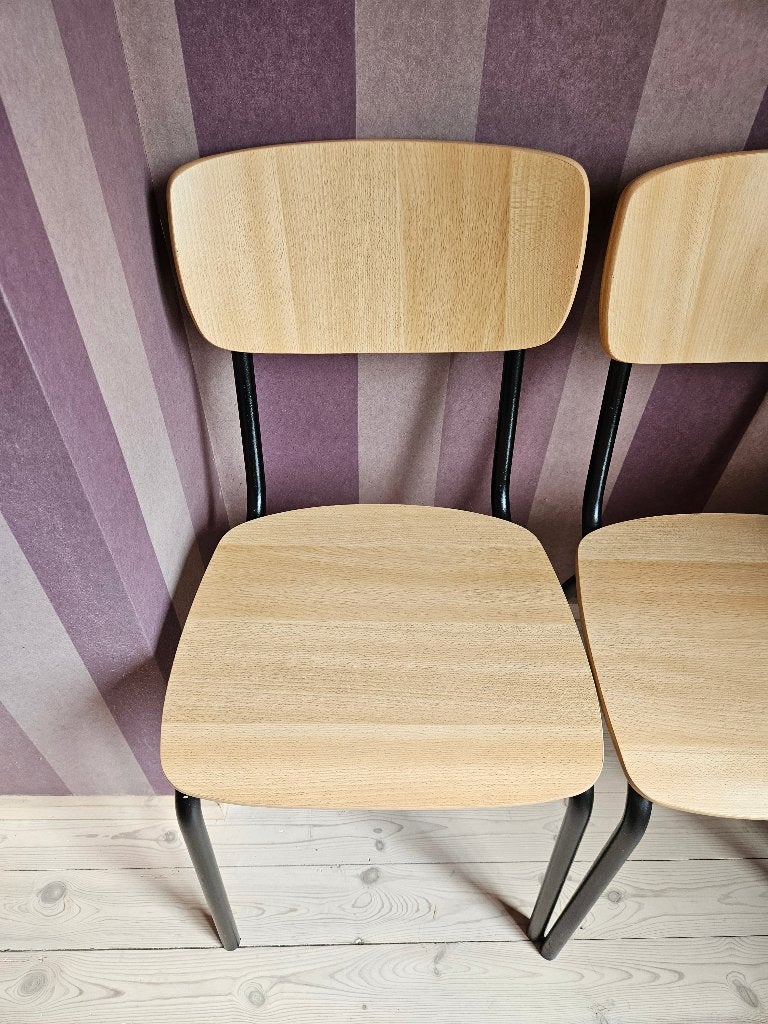 4 houten keukenstoelen, Huis en Inrichting, Stoelen, Ophalen, Gebruikt, Overige kleuren, Vier