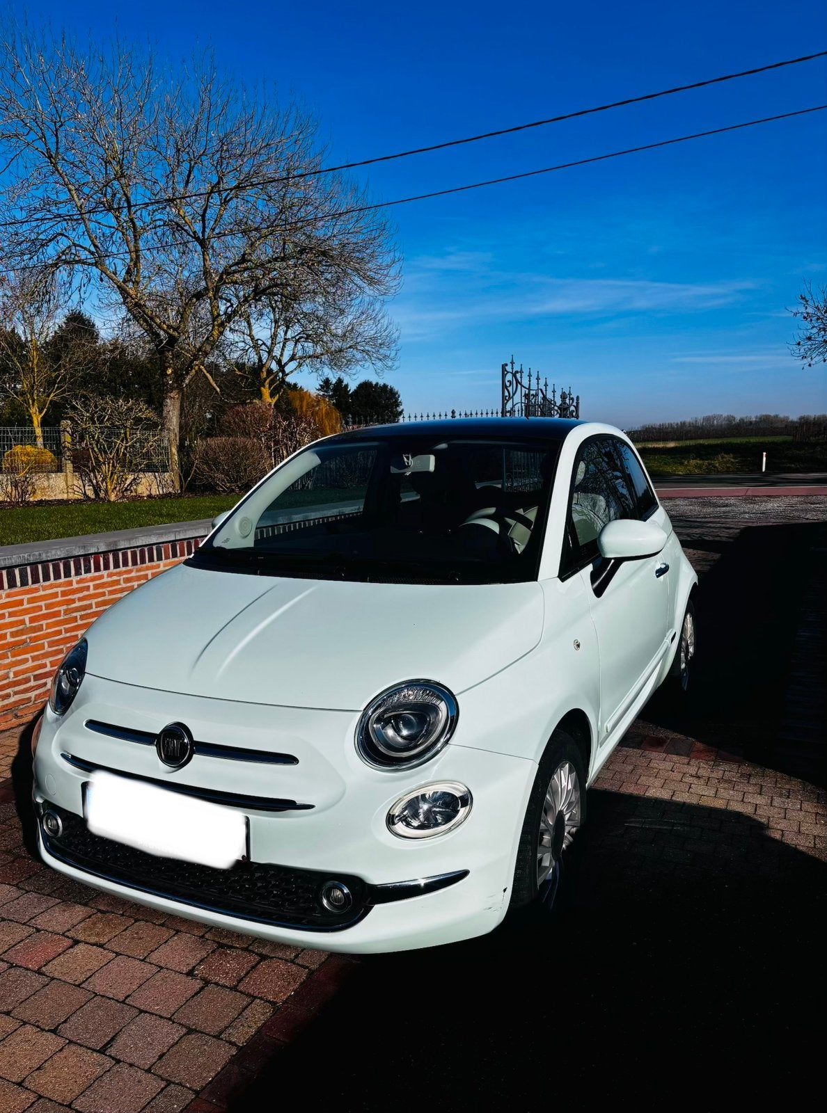 Fiat500, Euro 6, Blauw, Leder en Stof, Handgeschakeld