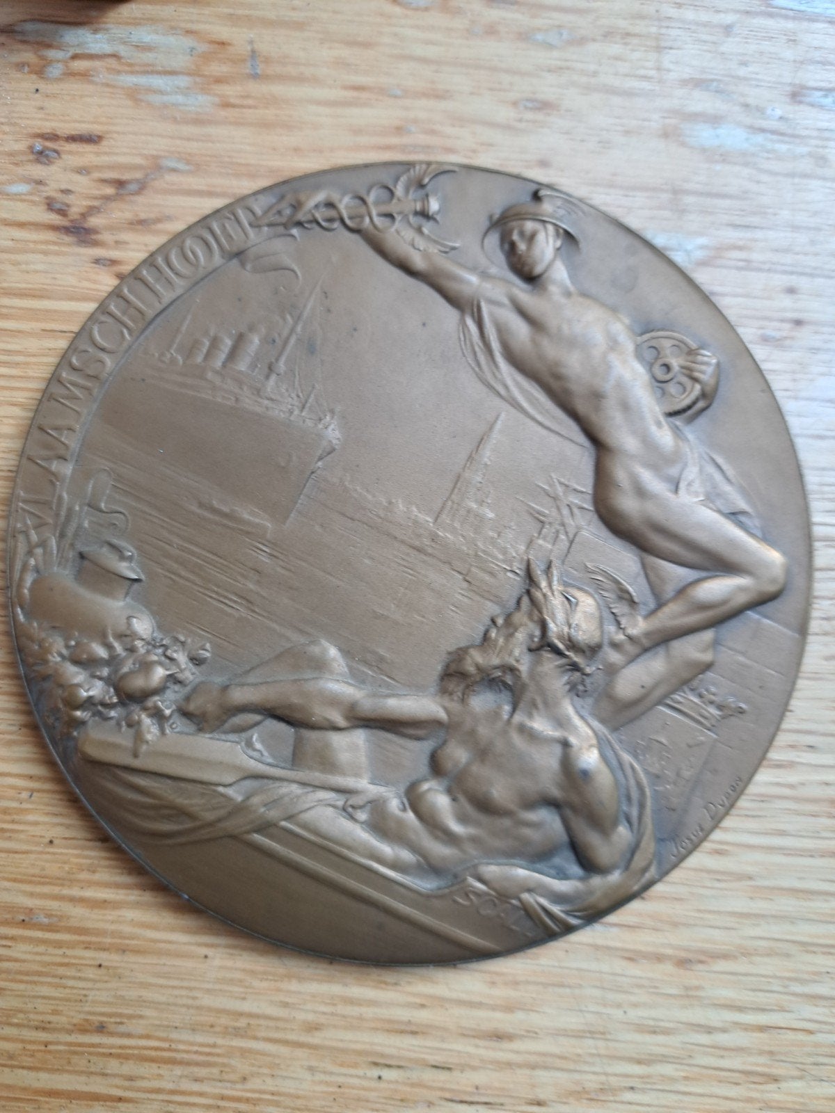 penning brons Antwerpen dupont, Postzegels en Munten, Ophalen, Brons