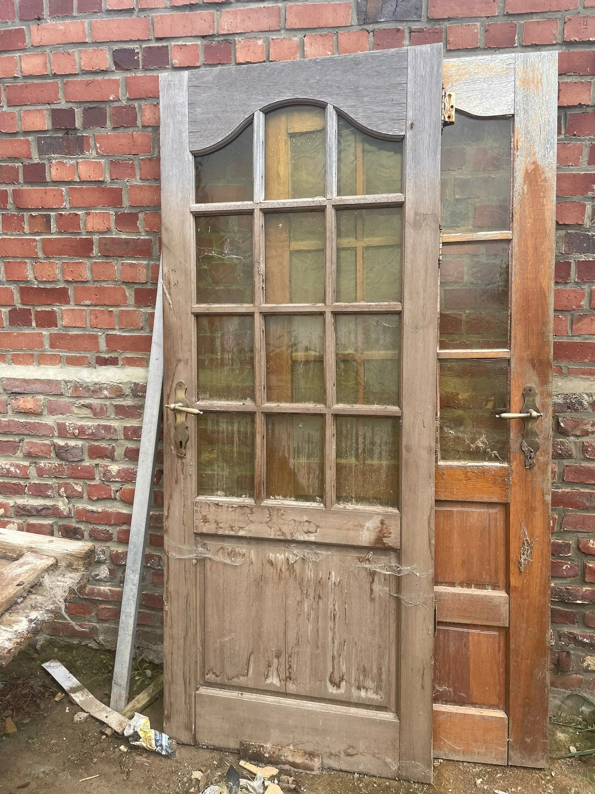 Eiken binnendeuren gratis, Doe-het-zelf en Bouw, Deuren en Vliegenramen, Ophalen, Gebruikt, Glas, Binnendeur