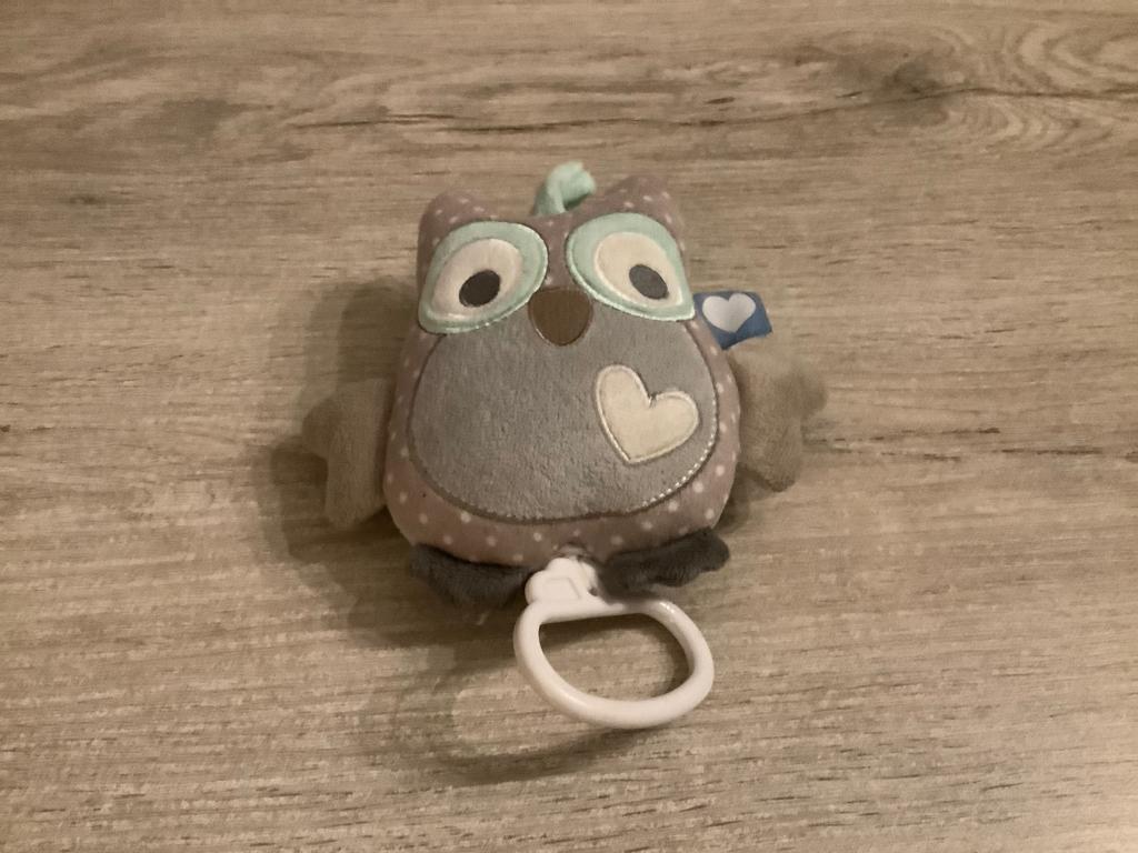 Mobile à musique Baby Tiamo en forme de hibou (14 cm), Enlèvement ou Envoi, Utilisé, Mobile, Sonore