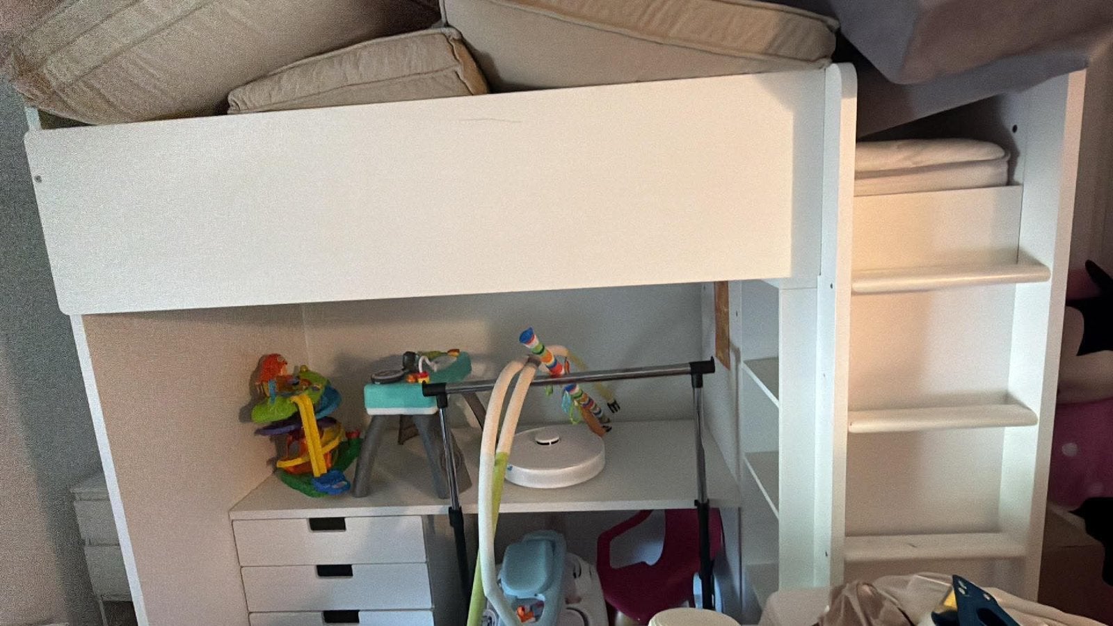 Lit superposé bureau et armoire intégré, Enlèvement, Comme neuf