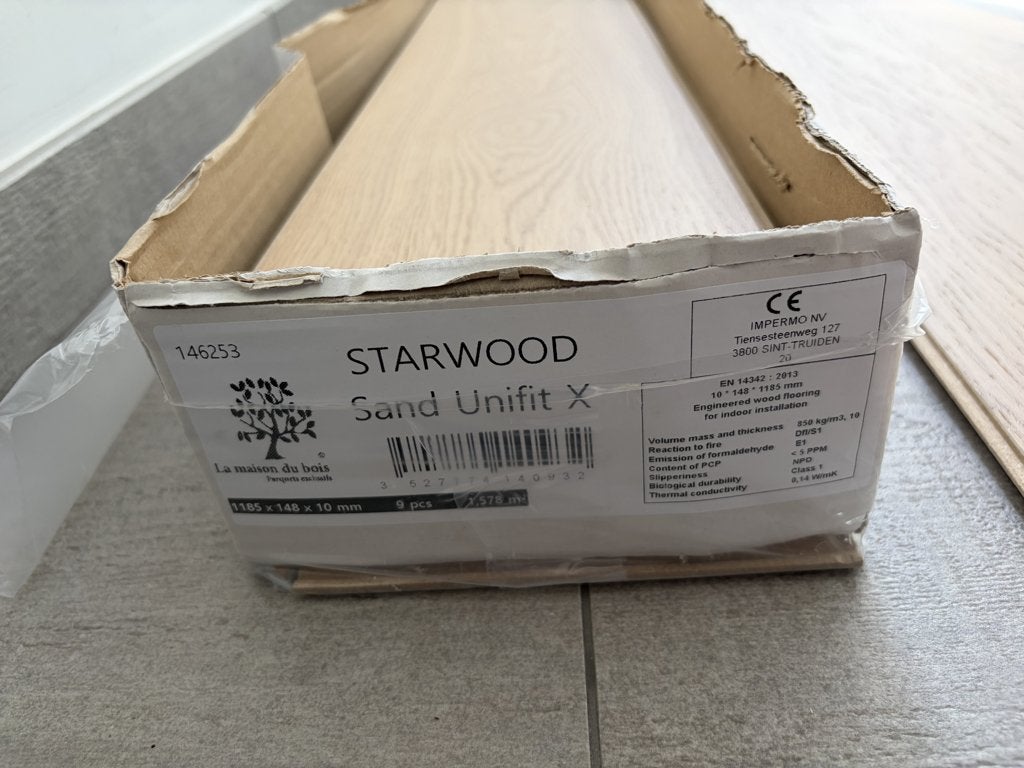 Fineerparket - 6 pakken - 1185 x 148 x 10, Doe-het-zelf en Bouw, Ophalen, Nieuw