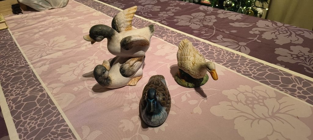 Beeldjes van ganzen en een eend, Verzamelen, Ophalen of Verzenden, Gebruikt, Dier